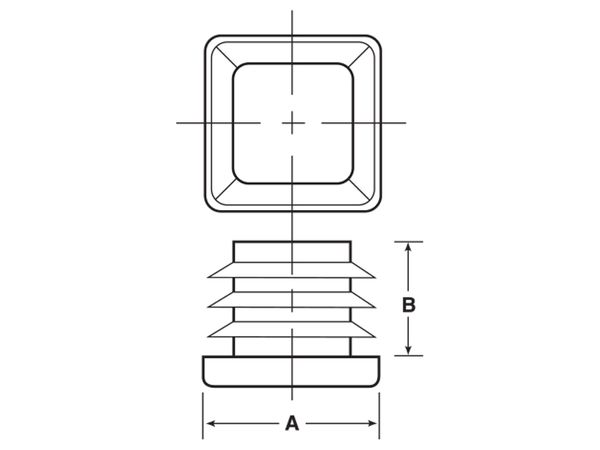 Plug Square Sizes Plastic Square Tube/Tubing Plugs: Manufacturer | SQR Series | SQR ...
